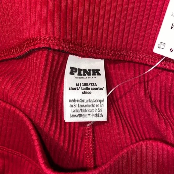 VS PINK Medium Short Stretch Cotton Ribbed Flare Lounge Legging Red - Picture 7 of 10